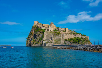 Castello Aragonese off the coast of Italian island Ischia