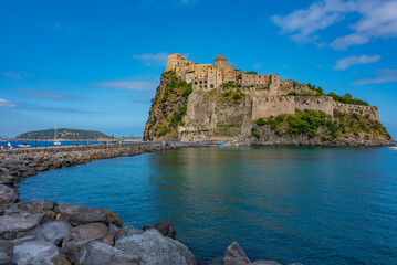 Castello Aragonese off the coast of Italian island Ischia