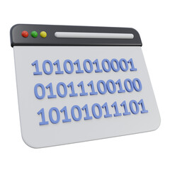 data encryption 3d render icon illustration with transparent background