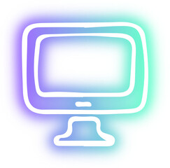 Collection of business icon neon