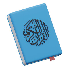 quran 3d render icon illustration with transparent background