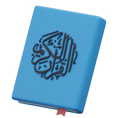 quran 3d render icon illustration with transparent background