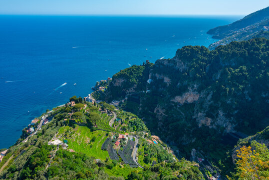 Valle delle Ferriere valley viewed from Villa Cimbrone in Italy