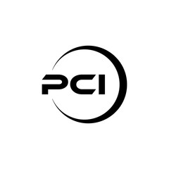 PCI letter logo design with white background in illustrator, cube logo, vector logo, modern alphabet font overlap style. calligraphy designs for logo, Poster, Invitation, etc.