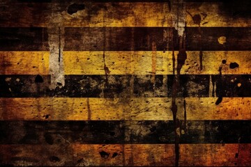 textured yellow and black striped background with a grunge effect created with Generative AI technology