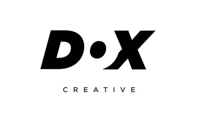 DOX letters negative space logo design. creative typography monogram vector