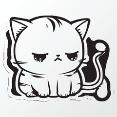 Hand drawn cat character sketch