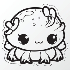 Hand drawn crab character sketch