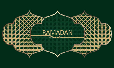 elegant welcome ramadan mubarak banner text with elegant islamic illustration luxury shiny ornament and abstract gradient