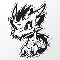 Hand drawn dragon character sketch