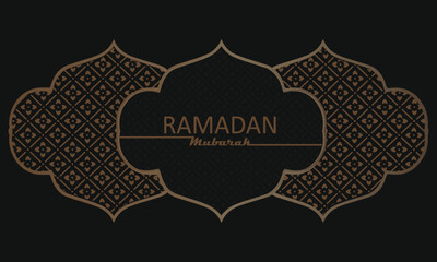 elegant welcome ramadan mubarak banner text with elegant islamic illustration luxury shiny ornament and abstract gradient