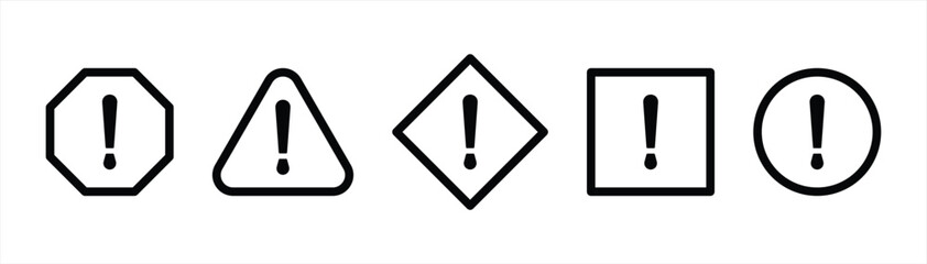 attention caution danger icon set. exclamation mark icon. warning icon sign symbol collections, vector illustration