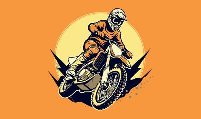silhouette of a motocross logo vector design © Exnet