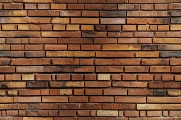 Obraz premium close-up view of a textured brick wall made of individual bricks created with Generative AI technology