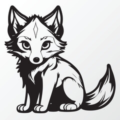 Hand drawn wolf character sketch