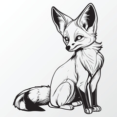 Hand drawn wolf character sketch