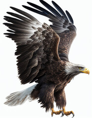 Eagle isolated in white background, Generative Ai