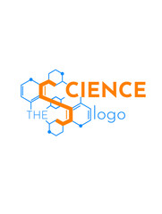 logo on the theme of science, DNA and medicine.
