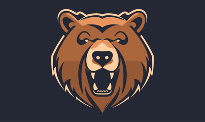 Bear head mascot logo - obrazy, fototapety, plakaty