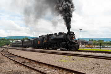 Fototapeta na wymiar Riding the steam locomotive in Pennsylvania