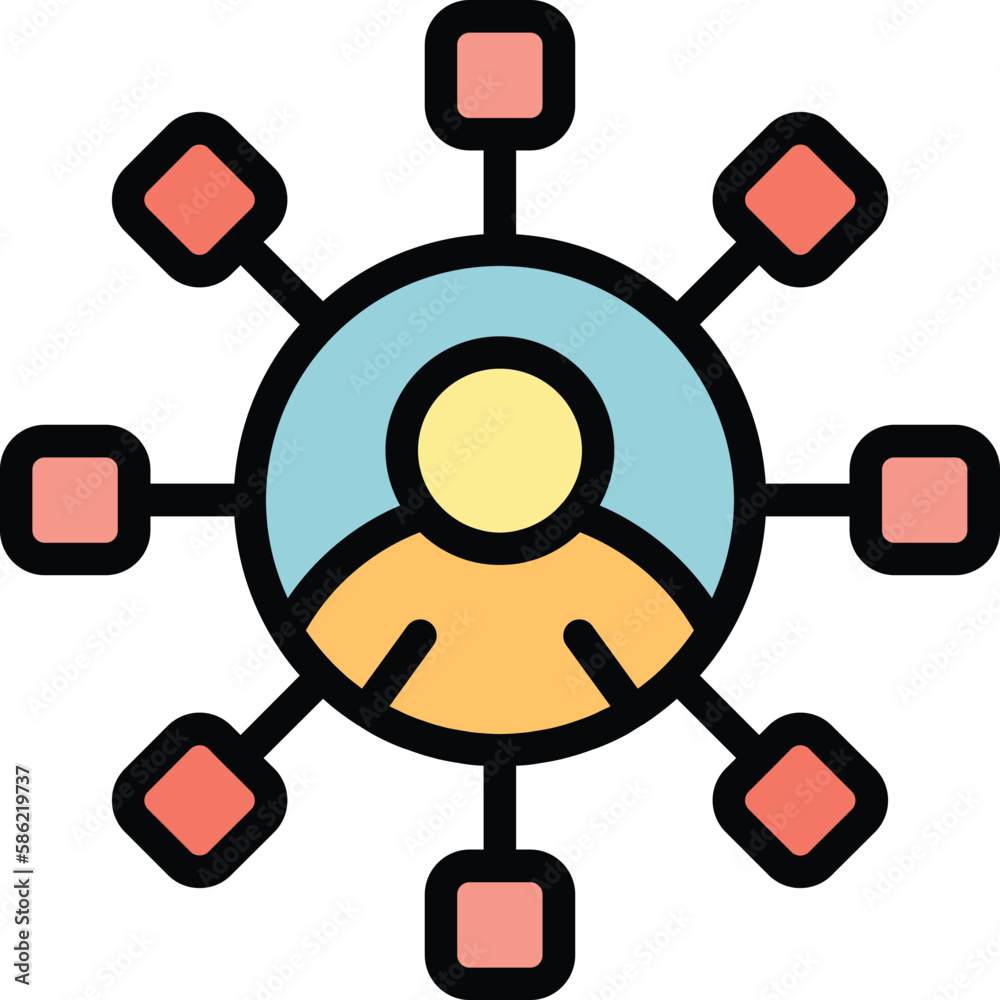 Poster social network user icon. outline social network user vector icon for web design isolated on white b