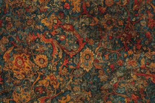 vibrant and colorful rug with intricate patterns and designs created with Generative AI technology