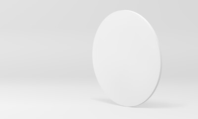 White 3d vertical cylinder shape wall stand decor element isometric design realistic vector