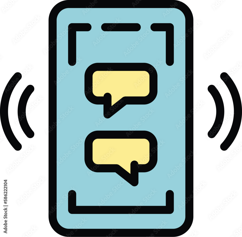Poster mobile messaging icon. outline mobile messaging vector icon for web design isolated on white backgro
