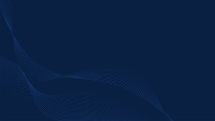 Wavy vector background. Blue waves on navy backdrop. Editable stroke