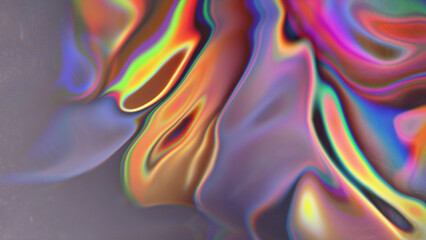 beige holographic liquid with green tints