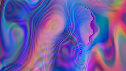 blue holographic liquid with pink tints