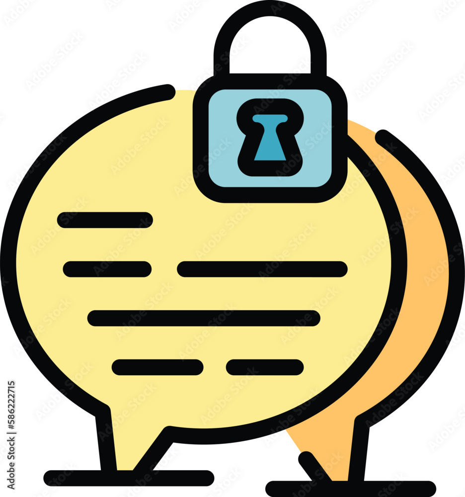 Poster encrypted chat icon. outline encrypted chat vector icon for web design isolated on white background 
