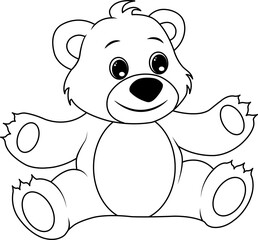 Bear line art for coloring