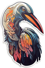 Gorgeous birds sticker design, owl, eagle, flying apex predators. Generative ai