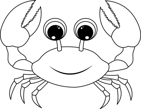 crab line art for coloring