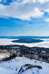 Fototapeta na wymiar 【北海道】厳寒の美幌峠と凍結した屈斜路湖