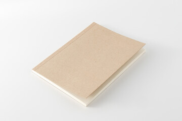Recycled paper book on white background