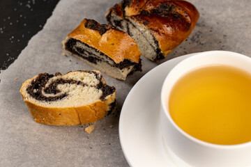 Wheat bun with poppy seed filling