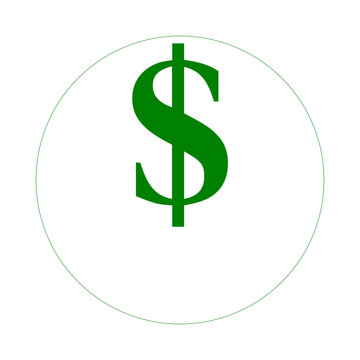 Green dollar sign on white background vector image