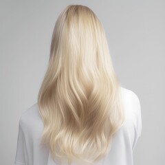 beautiful blonde hair of a woman back view, generative AI