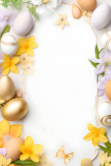 Top down view of an Easter border frame