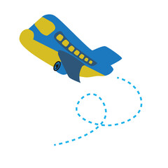 Flat Cartoon Organic Hand Drawn Airplane