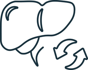 Liver Transplant line icon. Element sign from transplantation collection. Flat Liver Transplant outline icon sign for web design, infographics and more.