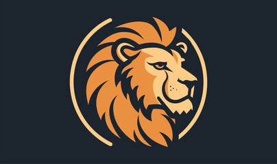 Lion head design logo vector
