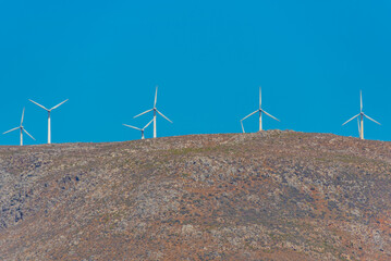 Wind turbines at Greek island Crete