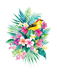 A bouquet of tropical flowers