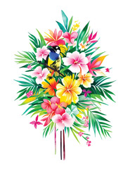 A bouquet of tropical flowers
