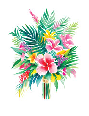A bouquet of tropical flowers