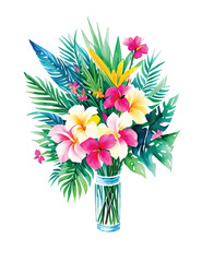 A bouquet of tropical flowers