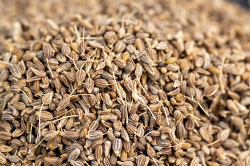 Small, fragrant anise spices on the board